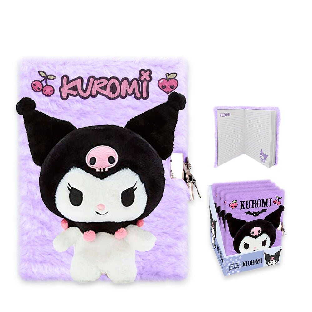 Cuaderno 3D A5 lila de Kuromi Hello Kitty con interior rayado