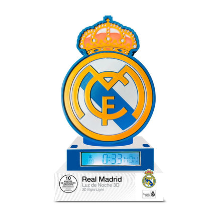 Lámpara despertador 3D del Real Madrid con pantalla digital