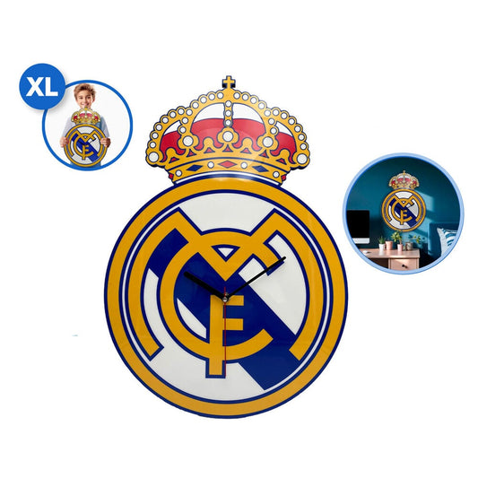 Reloj de pared del Real Madrid con escudo coronado