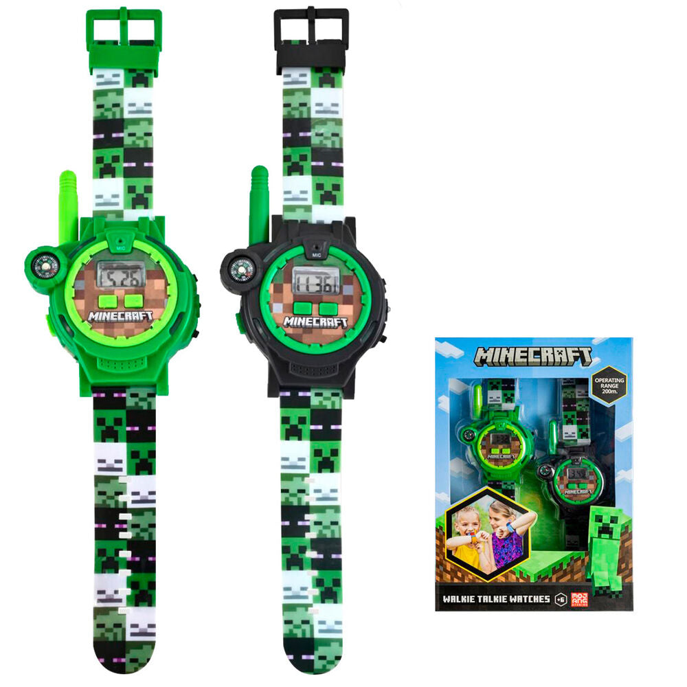 Pack de dos relojes walkie talkie Minecraft verdes y negros