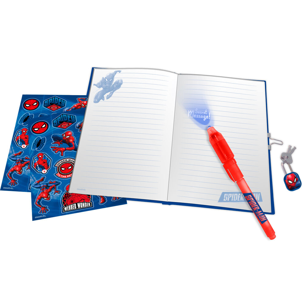 Diario secreto Spider-Man Marvel con bolígrafo mágico rojo - 2