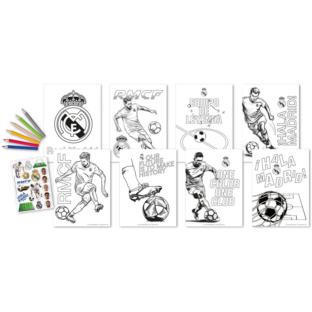 Set para colorear Real Madrid con imágenes, colores y pegatinas - 2
