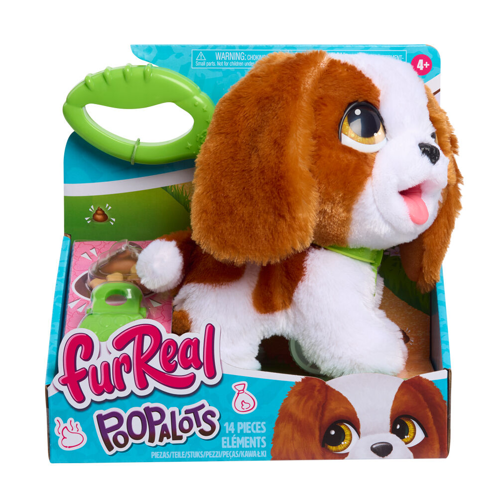 Peluche interactivo FurReal Poopalots Spaniel marrón y blanco