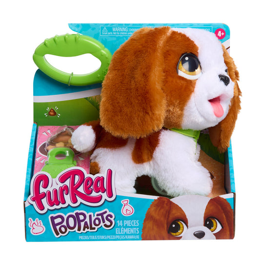 Peluche interactivo FurReal Poopalots Spaniel marrón y blanco