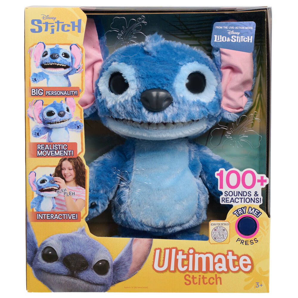Peluche interactivo Ultimate Stitch Disney azul de 43 cm