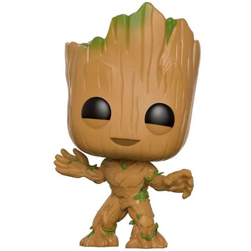 Figura Funko POP! de Groot con brazos extendidos y brotes verdes