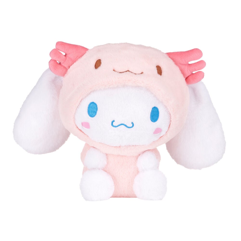 Peluche rosa de Cinnamoroll con diseño de ajolote