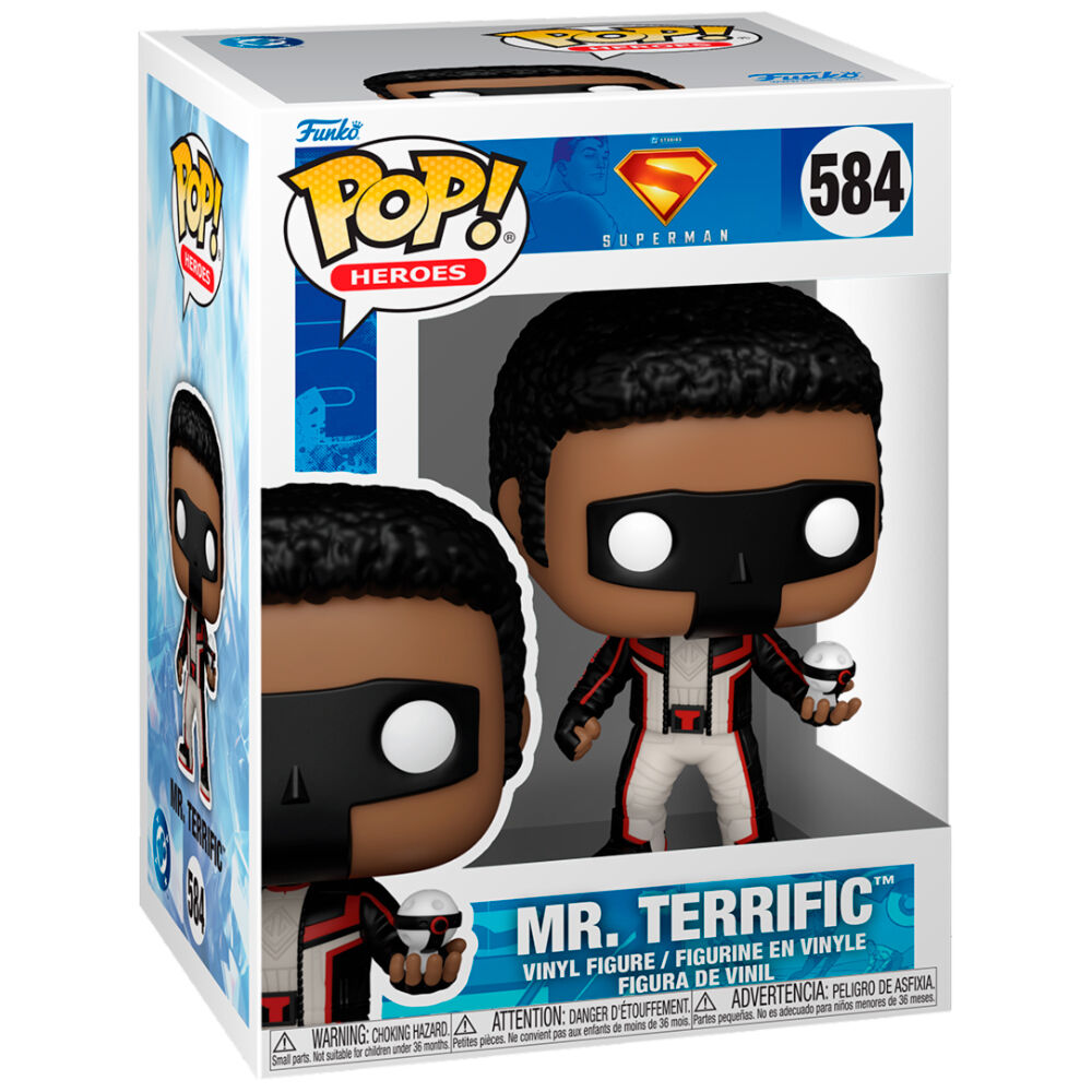 Figura Funko POP! de Mr. Terrific con uniforme blanco, negro y rojo - 2