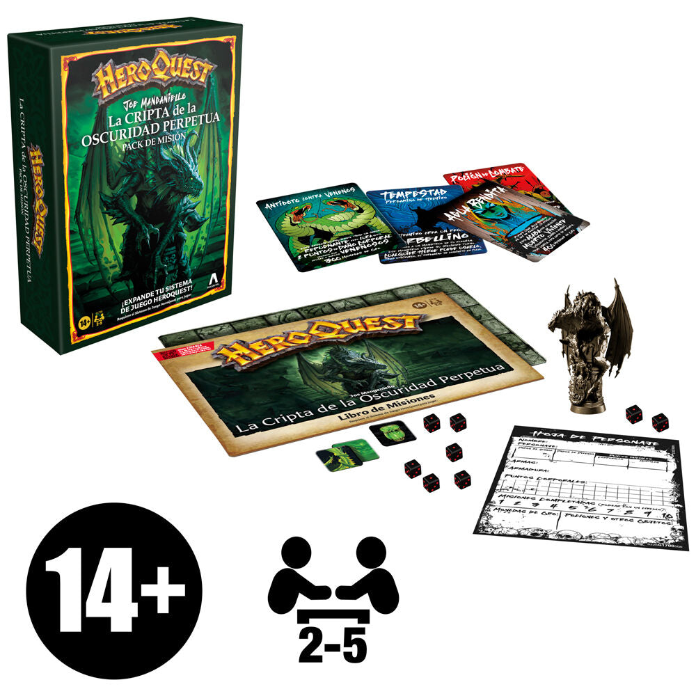 Pack de misión HeroQuest La Cripta de la Oscuridad Perpetua con dragón negro - 7