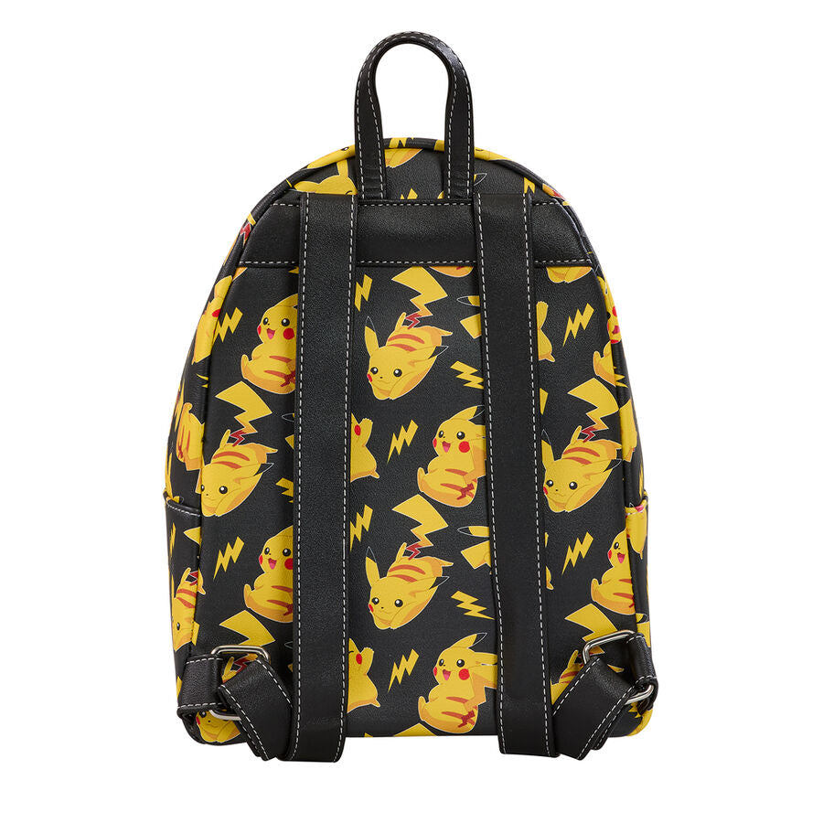 Mochila Loungefly de Pikachu con estampado Pokémon sobre fondo negro - 3