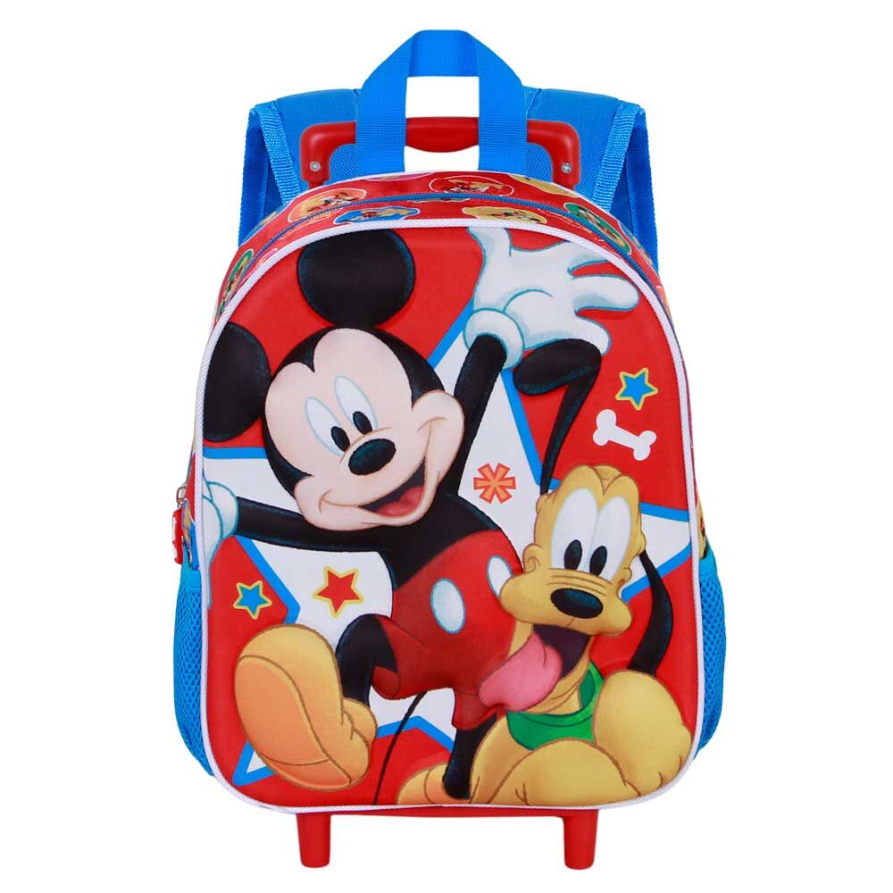 Trolley mochila infantil 3D de Mickey y Pluto con ruedas - 3