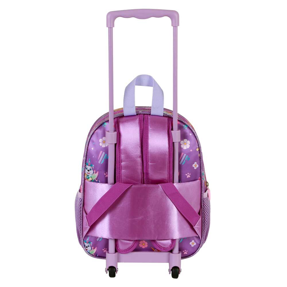 Trolley mochila morado de Paw Patrol con diseño 3D, 2 ruedas y asa telescópica - 3