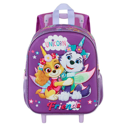 Trolley mochila morado de Paw Patrol con diseño 3D, 2 ruedas y asa telescópica - 2