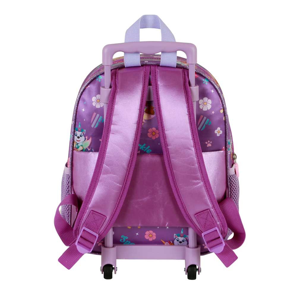 Trolley mochila morado de Paw Patrol con diseño 3D, 2 ruedas y asa telescópica - 4