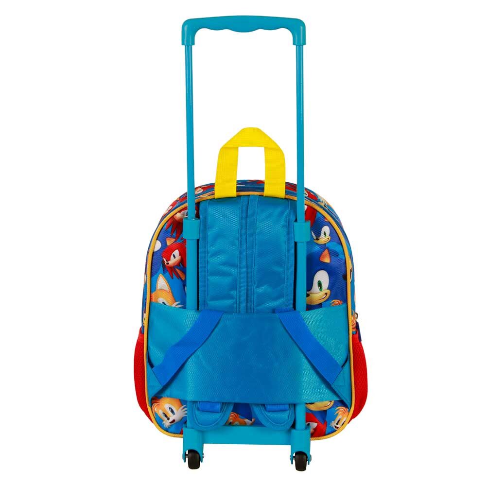 Trolley mochila 3D azul de Sonic The Hedgehog con ruedas - 2