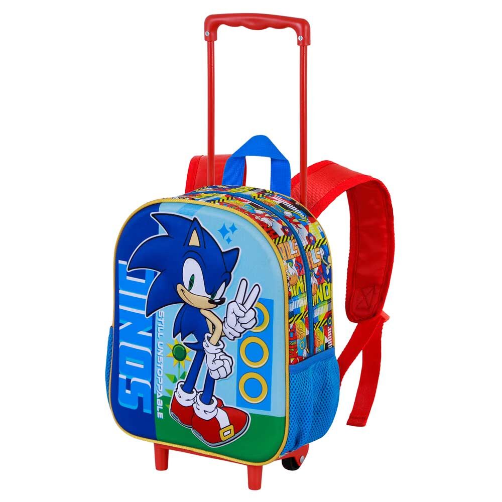 Trolley mochila infantil de Sonic The Hedgehog con dos ruedas