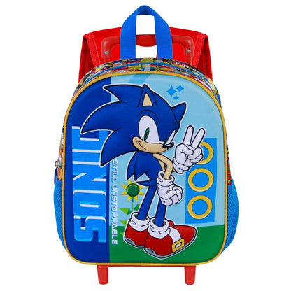 Trolley mochila infantil de Sonic The Hedgehog con dos ruedas - 3