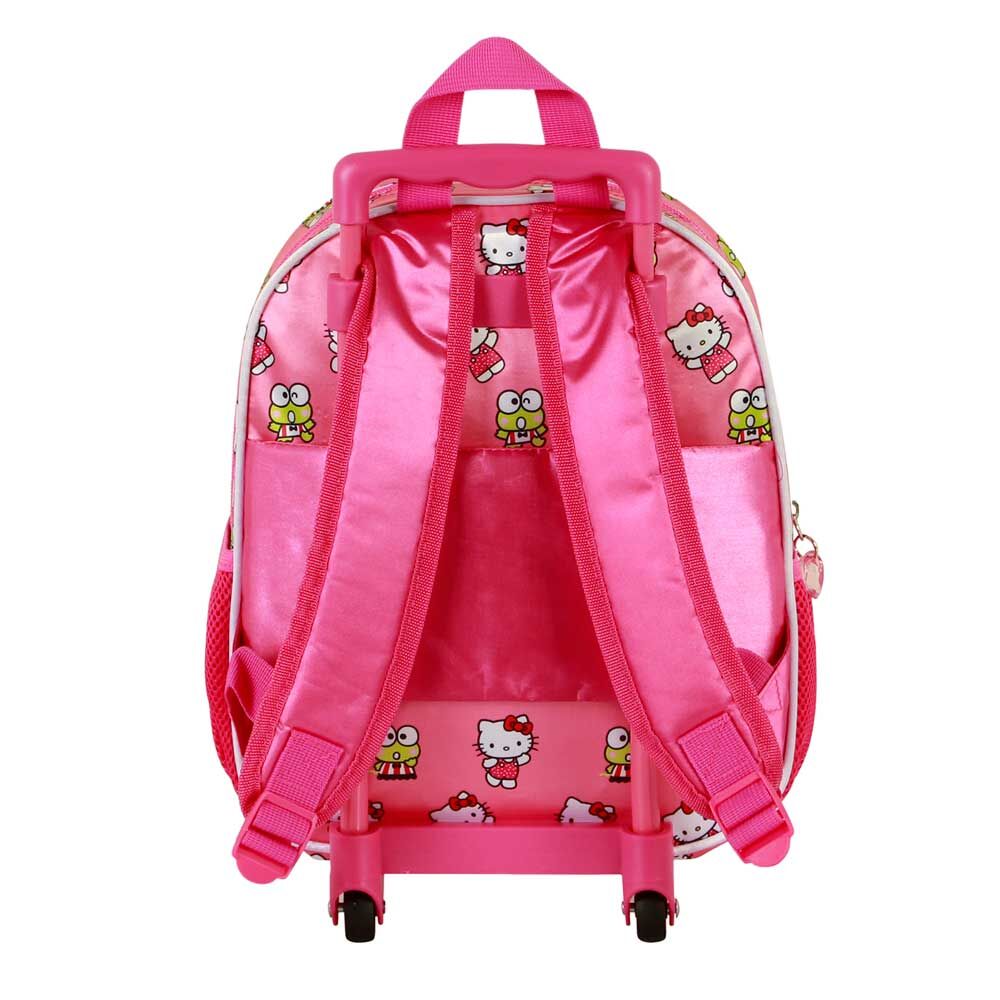 Trolley mochila infantil rosa de Hello Kitty con dos ruedas y asa telescópica - 4