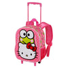 Trolley mochila infantil rosa de Hello Kitty con dos ruedas y asa telescópica