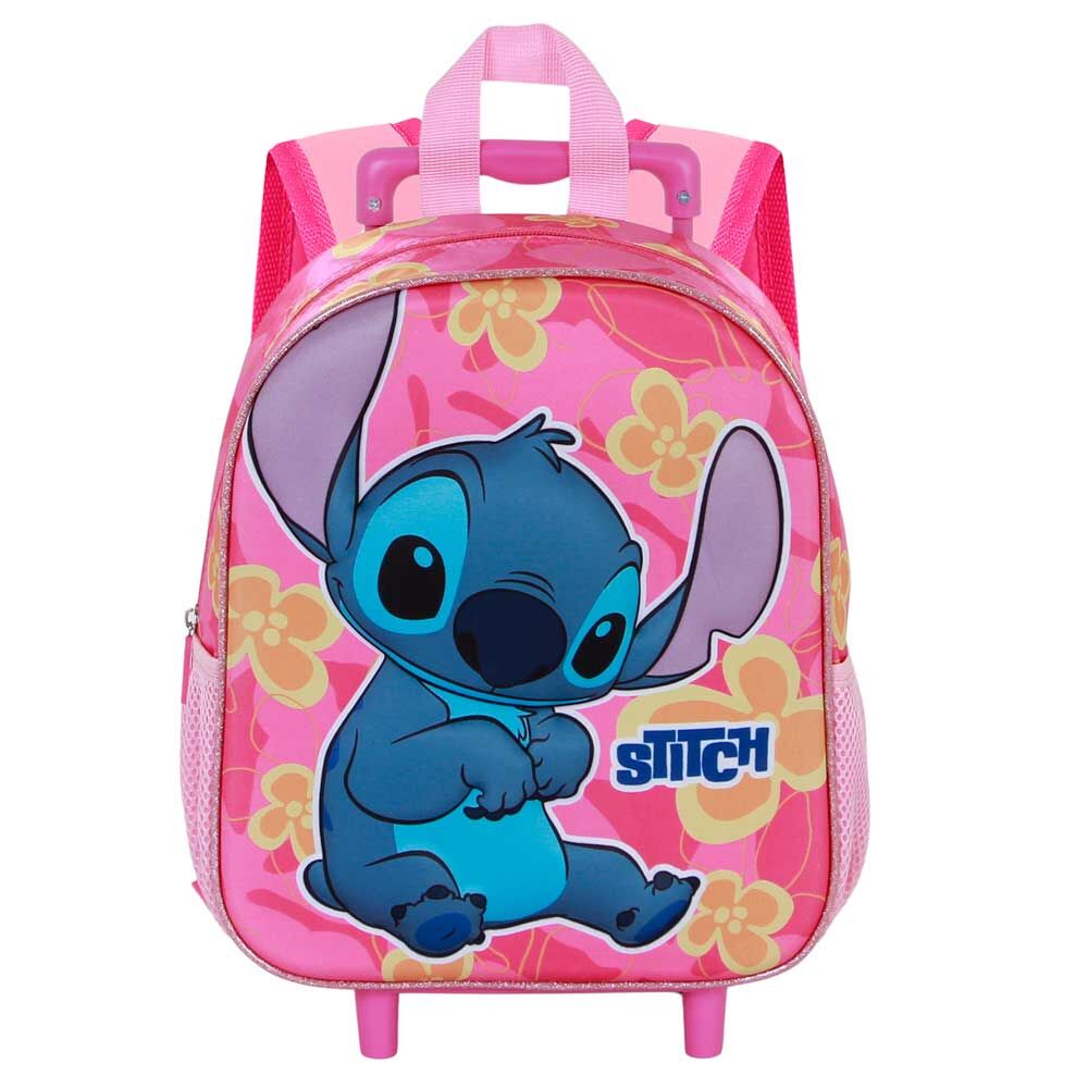 Trolley mochila rosa de Stitch Disney con dos ruedas - 2