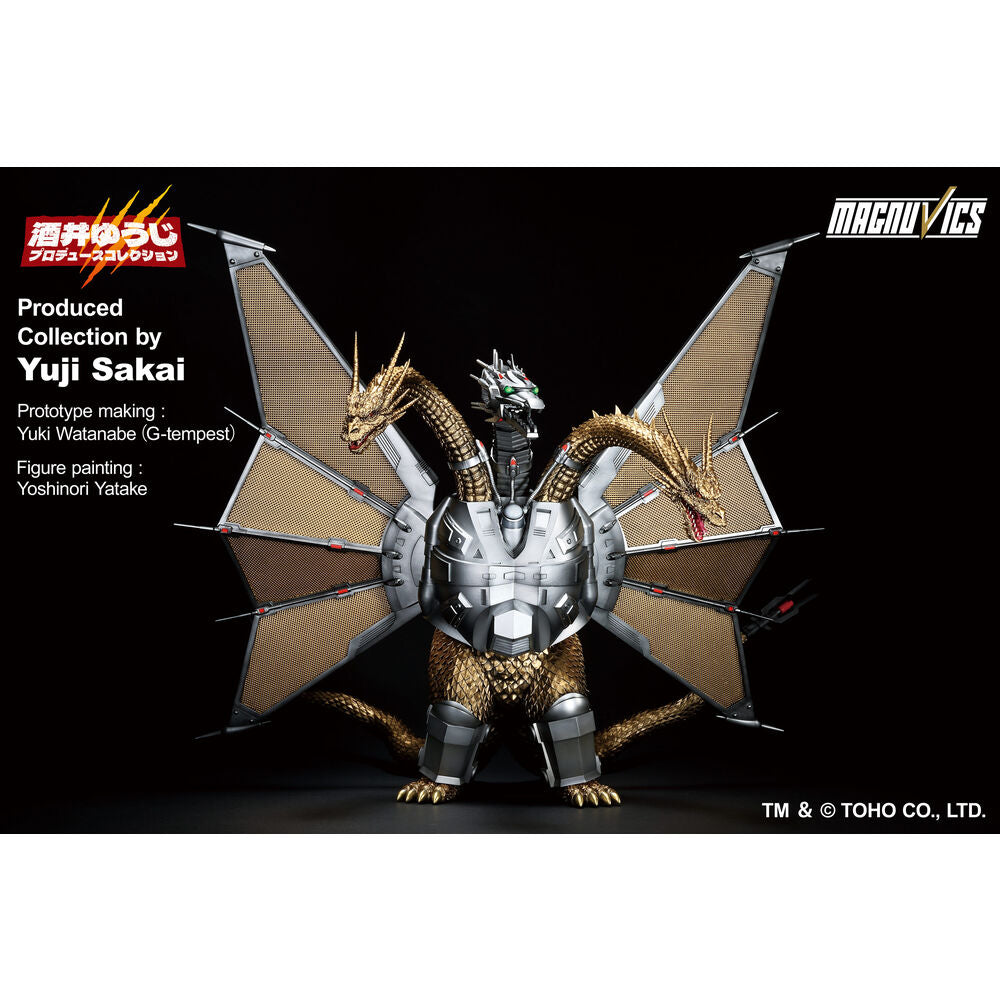 Figura Ichibansho de Mecha King Ghidorah con alas extendidas