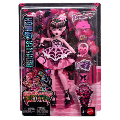 Muñeca Draculaura Monster High Scary Sweet Birthday con vestido rosa y negro - 6