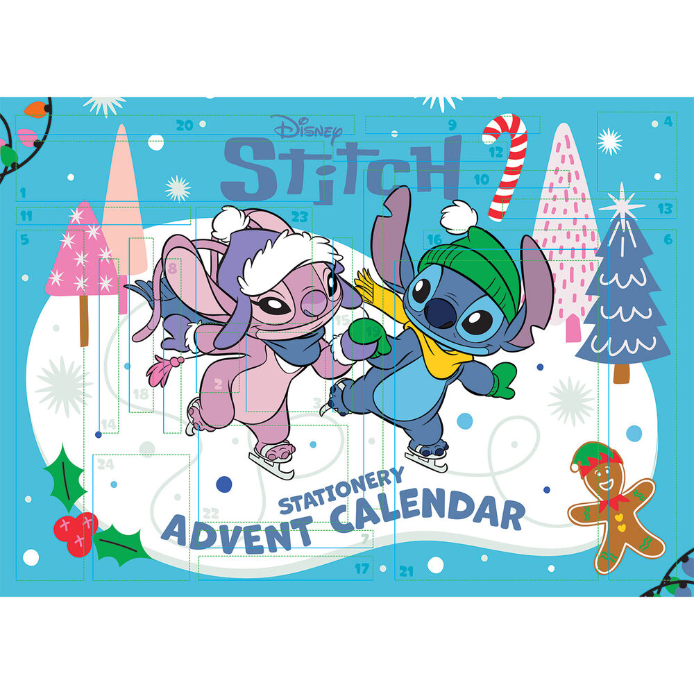 Calendario de Adviento Stitch Disney con 24 sorpresas de papelería