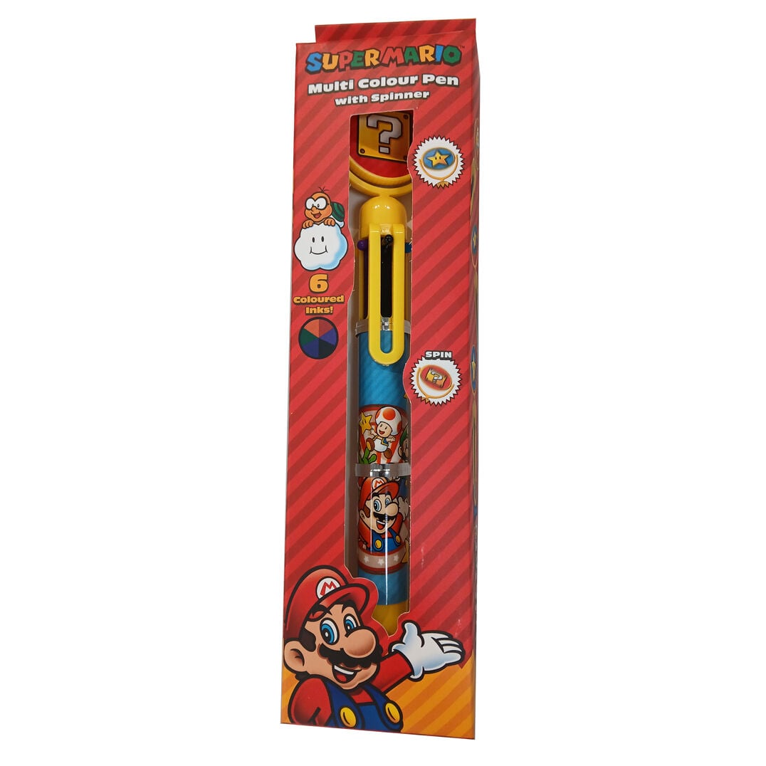 Bolígrafo multicolor Super Mario Bros con spinner y 6 tintas