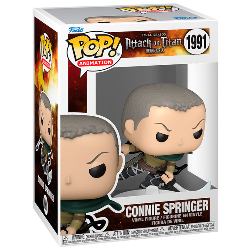 Figura Funko POP! de Connie Springer de Attack on Titan con capa verde y hojas - 2