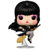 Figura Funko POP! de Elvira sobre una escoba