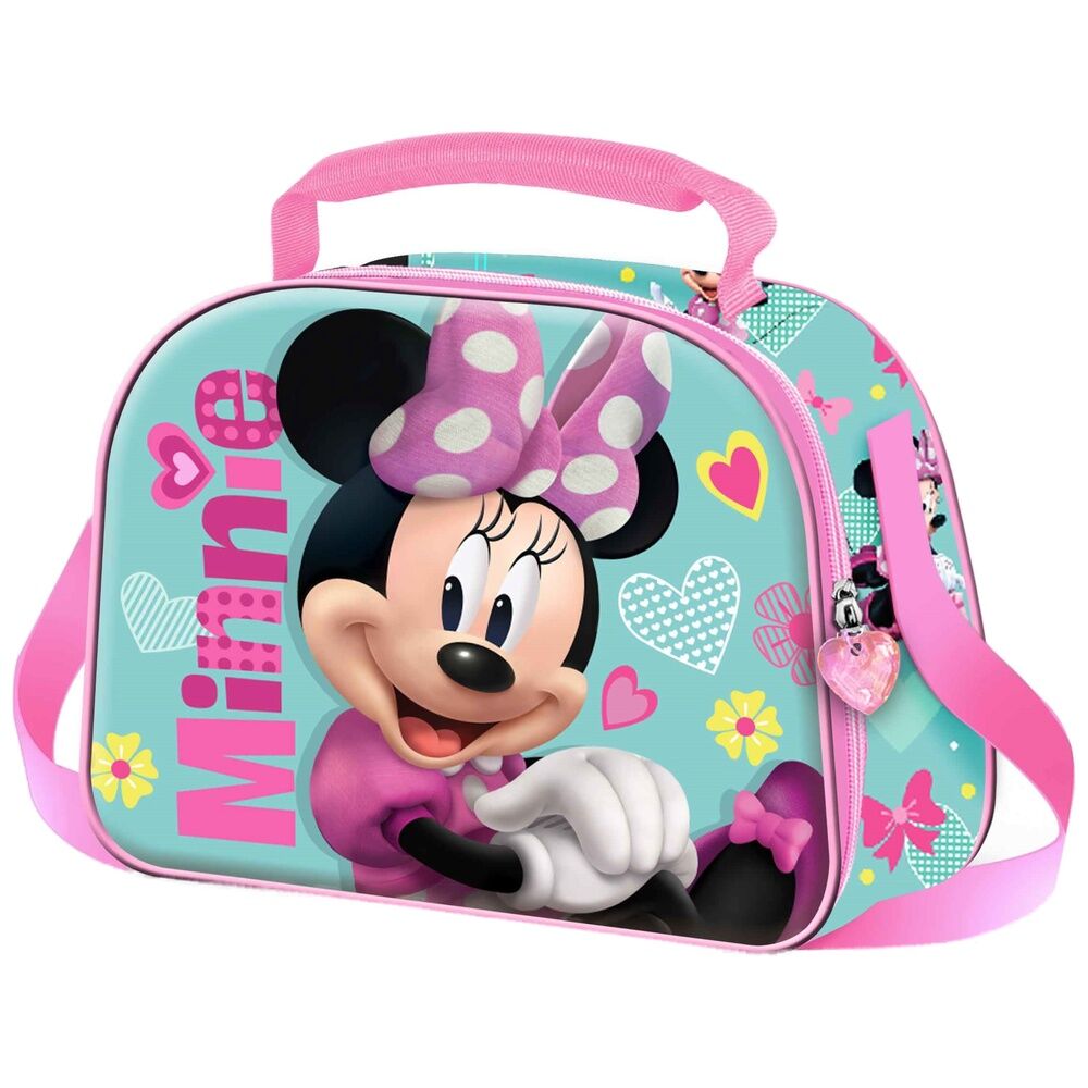 Bolsa portameriendas 3D de Minnie Disney en rosa y turquesa