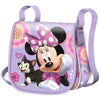 Bolso lila de Minnie Disney con gato, flores y correa larga