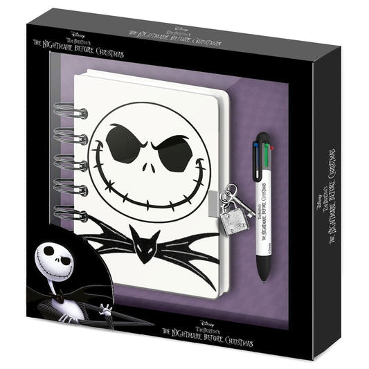 Diario de Pesadilla Antes de Navidad con Jack Skellington y bolígrafo