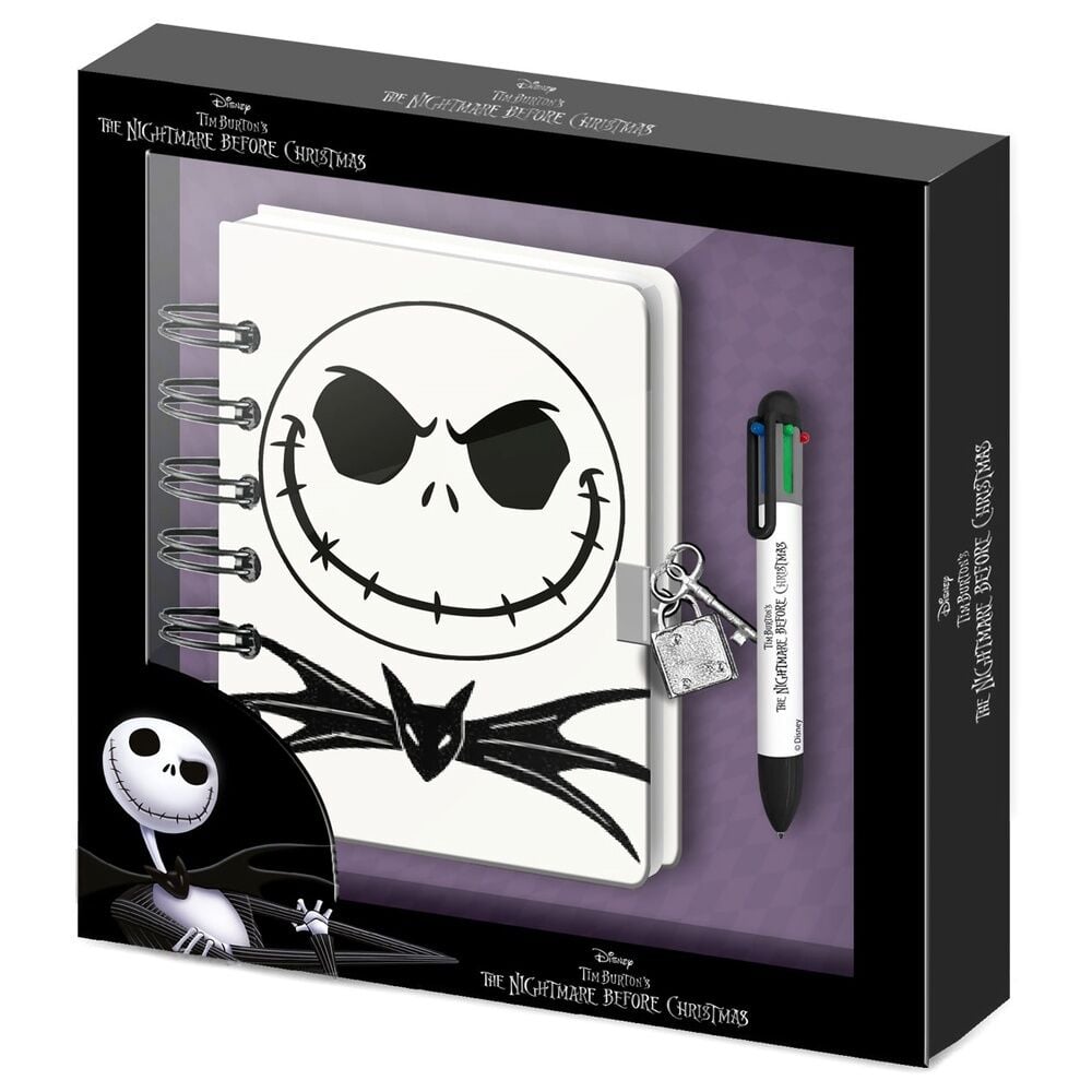 Diario de Pesadilla Antes de Navidad con Jack Skellington y bolígrafo