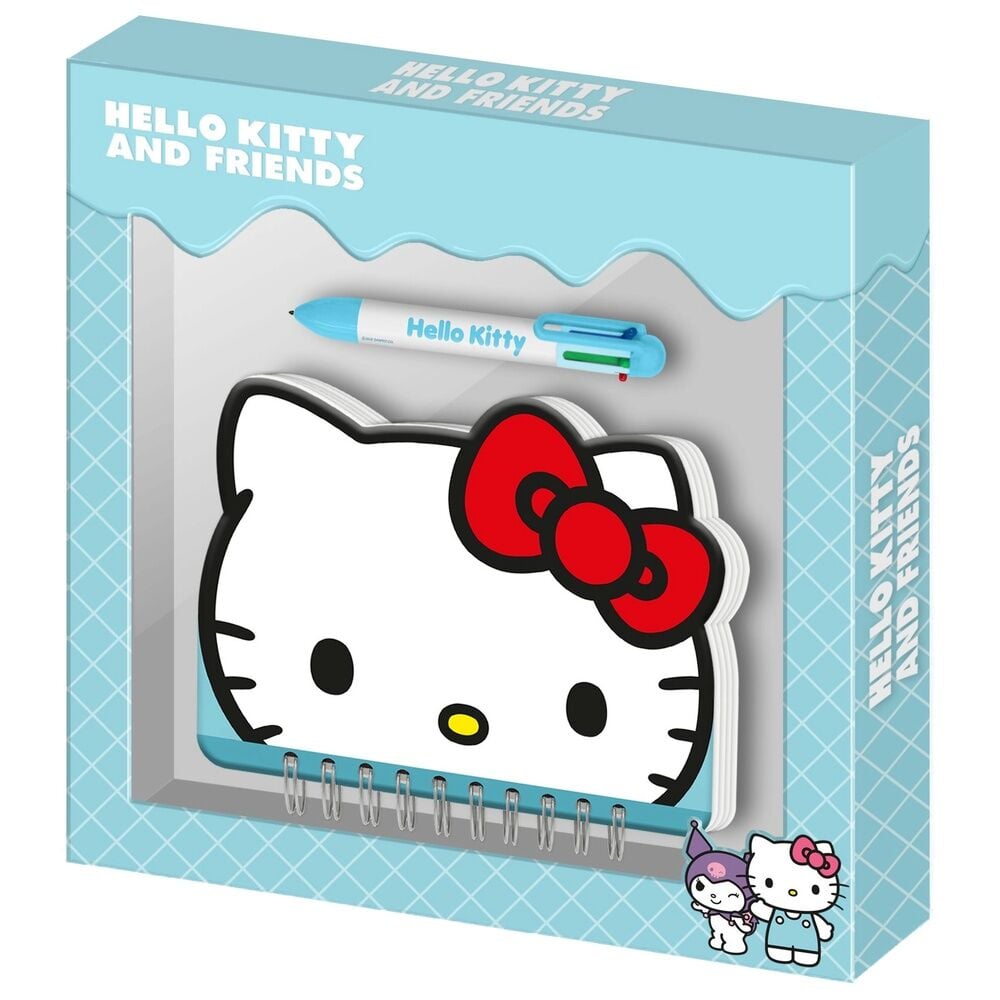 Diario Hello Kitty and Friends con bolígrafo y encuadernación de espiral