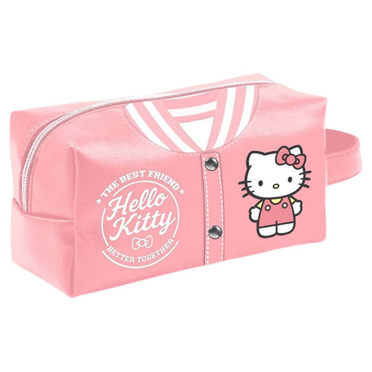 Neceser rosa Hello Kitty con cremallera y asa lateral