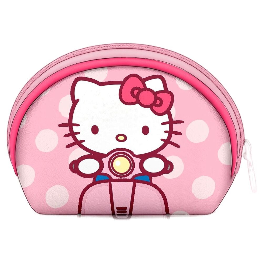 Monedero rosa de Hello Kitty en una moto