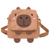 Bolso mochila marrón con diseño frontal de capibara Oh My Pop!