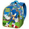 Mochila 3D azul de Sonic the Hedgehog con diseño frontal del personaje