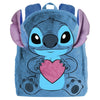 Mochila de peluche azul de Stitch Disney con corazón rosa
