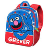 Mochila 3D de Grover de Barrio Sésamo azul y roja