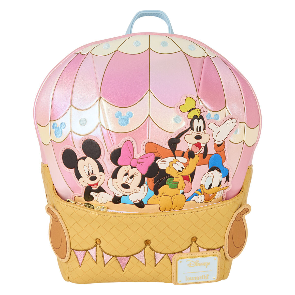 Mochila Loungefly Disney con forma de globo aerostático y personajes Mickey & Friends