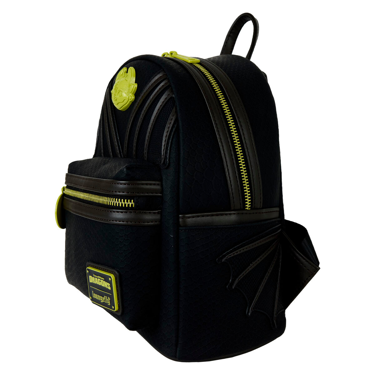 Mochila Loungefly negra de Cómo entrenar a tu dragón con detalles verde lima - 2