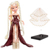 Muñeca Bratzaversary 2025 con vestido burdeos y accesorios