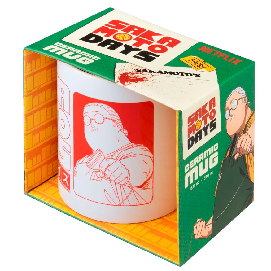 Taza de cerámica Sakamoto Days ERIK de 350 ml con diseño rojo - 3