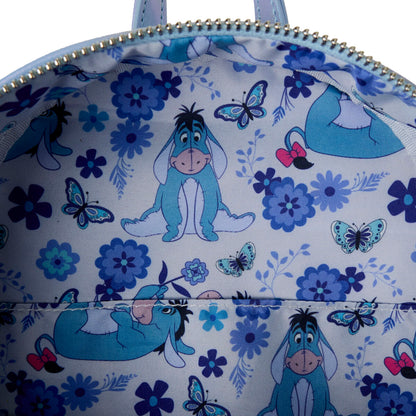 Mochila Loungefly de Eeyore Disney con flores y mariposas azules - 4
