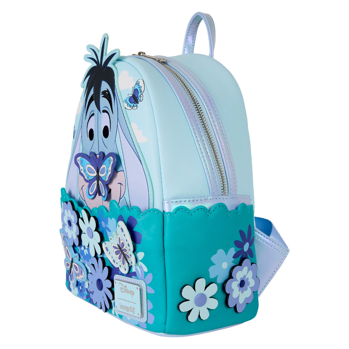 Mochila Loungefly de Eeyore Disney con flores y mariposas azules - 2