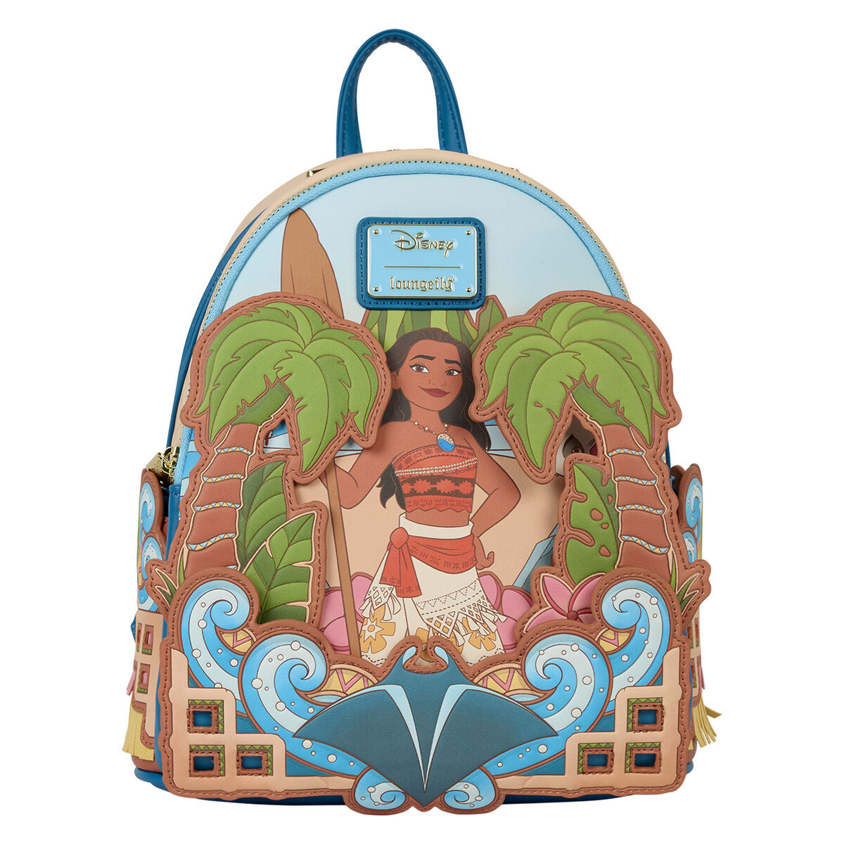 Mochila Disney Loungefly de Vaiana entre palmeras y olas