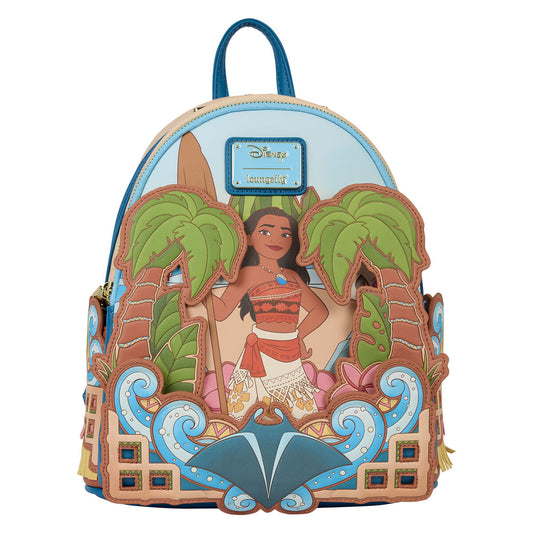 Mochila Disney Loungefly de Vaiana entre palmeras y olas