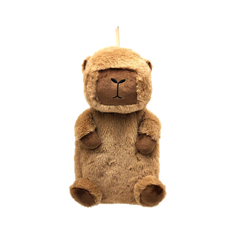 Bolsa de agua caliente de peluche con diseño de capibara